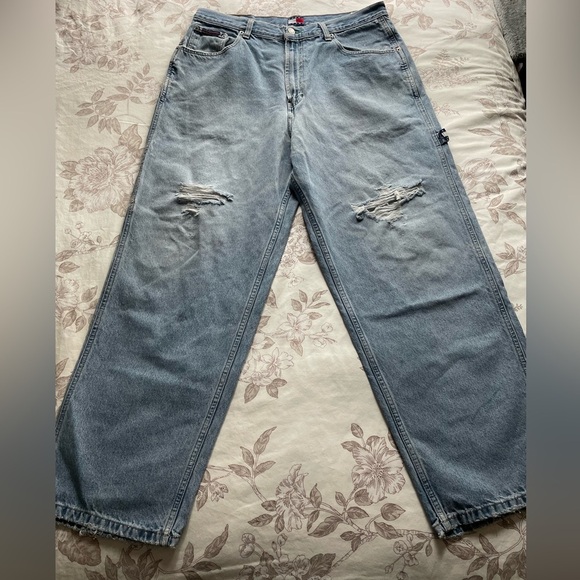 Men’s Vintage Tommy Hilfiger Carpenter Painter Distressed Jeans Y2K 36x31 - Picture 2 of 15